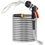 Rapanda - 50ft tuyau d'arrosage en acier inoxydable avec construction durable, buse r�glable, r�sistance ...