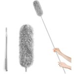 Gris plumeau tlescopique extensible jusqu' 250 cm, manche en acier inoxydable, adapt  un usage domestique ...