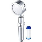 Rapanda - pommeau de douche transparent argent�, filtre de douche haute pression (pour bouton d'arr�t ...
