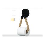 Porte papier toilette sans perage, vintage porte rouleau papier toilette, noir mat support papier toilette ...