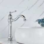 Rapanda - robinet de lavabo mont sur le pont en cuivre antique  poigne unique pour salle de bain, ...