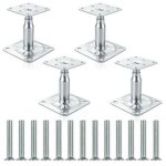 Rapanda - support de colonne galvanis� r�glable de 100 � 150 mm, support de toit de construction robuste ...