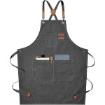 Rapanda - tablier de chef en toile croise avec poches pour homme et femme - gris