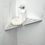 Rapanda - tagre d'angle, tagre de douche en acier inoxydable, tagre de douche encastre, adapte ...