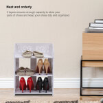 Rapanda - tag�re � chaussures, armoire � chaussures sculpt�e blanche, petite �tag�re � chaussures � 3 ...