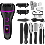 Rapeuse pieds electrique, 17 en 1 kit de p�dicure anti - callosit�s, ponceuse pied rechargeable 1200 ...