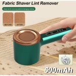 Rasoir anti - bouloche �lectrique - 3 r�glages d'intensit� - l�ger et portable - vert / blanc