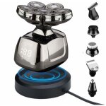 Rasoir electriques hommes, 6 in 1 rasoirs � t�tes rotatives 7d tondeuse � barbe rasoir rechargeable sans ...