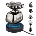 Rasoir electriques hommes, 6 in 1 rasoirs  ttes rotatives 7d tondeuse  barbe rasoir rechargeable sans ...