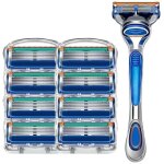 Rasoir manuel � cinq lames avec support et cartouche de 8 lames pour homme qualit� sup�rieure rasoir ...