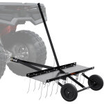 Rateau dechaumeur de remorquage derriere, 1015 mm, rateau dechaumeur remorque de pelouse avec 20 dents ...