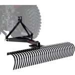 Rateau dechaumeur de remorquage derriere, 1525 mm, rateau dechaumeur de pelouse a 3 points de categorie ...