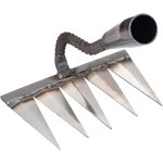 Rateau jardin, rateau de d�sherbage 5 dents en acier, outillage de jardin � main, scarificateur manuel ...