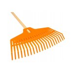 R�teau de jardin en plastique pour feuilles avec un manche de 166 cm