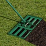 Rteau de nivellement 75x25 cm en mtal, rteau de jardinage  main avec poigne antidrapante 170 cm, ...