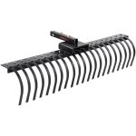 Rateau paysager remorque, 1524 mm, rateau dechaumeur avec 21 dents bobine acier, rateau pour barres deoutils ...