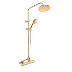 Rav slezak - colonne de douche murale thermostatique en laiton doré avec douchette h. 109 cm Rav slezak - colonne de douche murale thermostatique en laiton doré avec douchette h. 109 cm