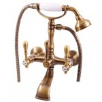 Rav slezak - m�langeur baignoire r�tro avec douchette romantique en laiton