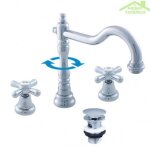 Rav slezak - mélangeur lavabo rétro 3 trous morava avec bonde en chrome - chromé - 15 - - - chromé Rav slezak - mélangeur lavabo rétro 3 trous morava avec bonde en chrome - chromé - 15 - - - chromé