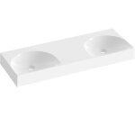 Ravak - lite - double - lavabo 120x45 cm, sans trop - plein, sans trous pour robinetterie, blanc xjx01312001 ...