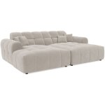 Lisa design - ray - canap droit 4 places avec double mridienne - assise profonde - en tissu textur ...