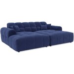 Lisa design - ray - canap droit 4 places avec double mridienne - assise profonde - en tissu textur ...