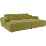 Lisa design - ray - canap droit 4 places avec double mridienne - assise profonde - en tissu textur ...