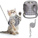 (rayures)harnais pour chat - anti - �vasion - r�glable - gilet � rayures - taille s - polyester respirant ...