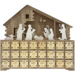 Rebecca mobili calendrier de l'avent avec 24 tiroirs et crche en bois sculpt dcoration de nol