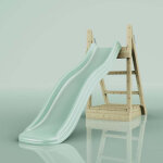 Rebo toboggan l�opard vert 285 x 60 cm
