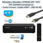R�cepteur strong srt 7407 - d�codeur tnt satellite camping car + carte fransat + cable hdmi + lnb hd ...