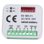 Rcepteur universel rx multifrquence 300 - 868 mhz 2ch 12 v 24 module relais tlcommande de porte garage ...