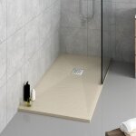 Receveur de douche 100x80 rectangle - composite crème - nazca Receveur de douche 100x80 rectangle - composite crème - nazca