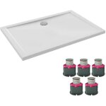 Receveur de douche 120 x 80 jacob delafon gaspard extra - plat c�ramique + kit de r�hausse (5 pieds)