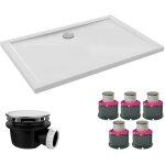 Receveur de douche 120 x 80 jacob delafon gaspard extra - plat c�ramique + kit de r�hausse (5 pieds) ...