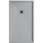 Receveur de douche 80 x 90 cm extra plat gris en r�sine min�rale sarin couleur du receveur