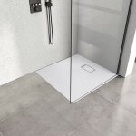 Heilmetz receveur de douche  poser 80x80cm receveur de douche en pierre extra plat (smc matriau) bac ...