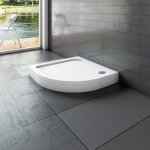 Aica sanitaire - receveur de douche 80x80cm quart de cercle en acrylique blanc