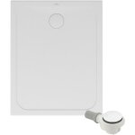 Receveur de douche antid�rapant 100 x 80 villeroy et boch lifetime plus c�ramique blanc + bonde blanc ...