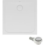 Receveur de douche antid�rapant 80 x 80 villeroy et boch lifetime plus c�ramique blanc + bonde chrom� ...