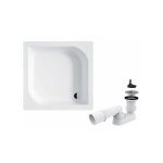 Receveur de douche besco ares 70x70x16, 5 cm + siphon