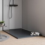 Bernstein - receveur de douche extra - plat en fonte min�rale - anthracite mat - vireo - 100x120cm