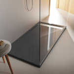 Receveur de douche extraplat 80 x 160 en solid surface - gris anthracite - avoriaz