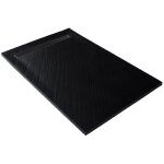 U - tile - receveur de douche noir 120 x 80 cm haute densit pierre naturelle - grille caniveau