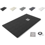 Receveur de douche nolita 90x120 - matriau en rsine minrale avec texture ardoise c3 antidrapante ...