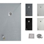 Receveur de douche one 100x100 - matriau en rsine avec charge minrale et texture ardoise c3 antidrapante ...