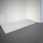 Receveur de douche 70 x 170 cm de plain - pied, dcor effet pierre blanche, ultra lger, recoupable, ...