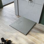 Sonni - receveur de douche receveur de douche plat smc antidrapant, design dcoupable gris 80 x 80 cm ...