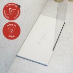 Receveur de douche poalgi, extraplat, blanc , l. 80 x l. 120 cm, finition sable, s�rie clay