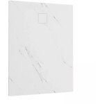 Parama - receveur de douche rectangulaire 70x90 cm en smc marbre calacatta couleur blanc effet pierre ...